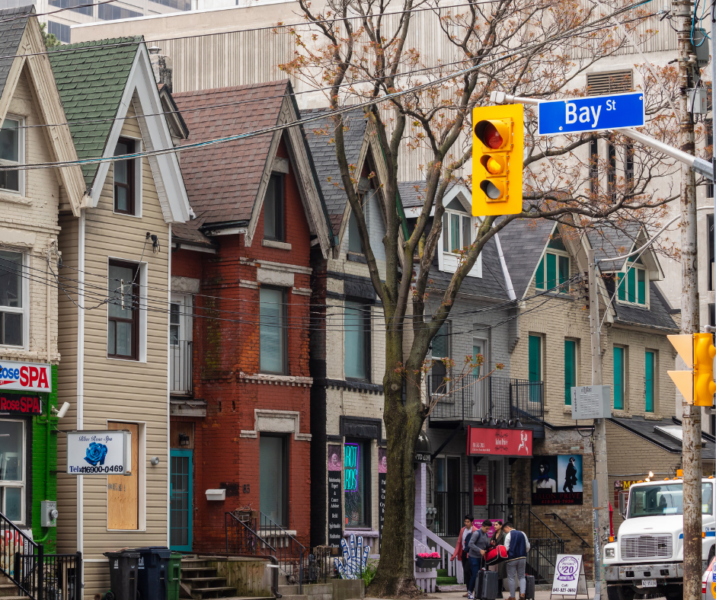Houses in Toronto near Bay Street.